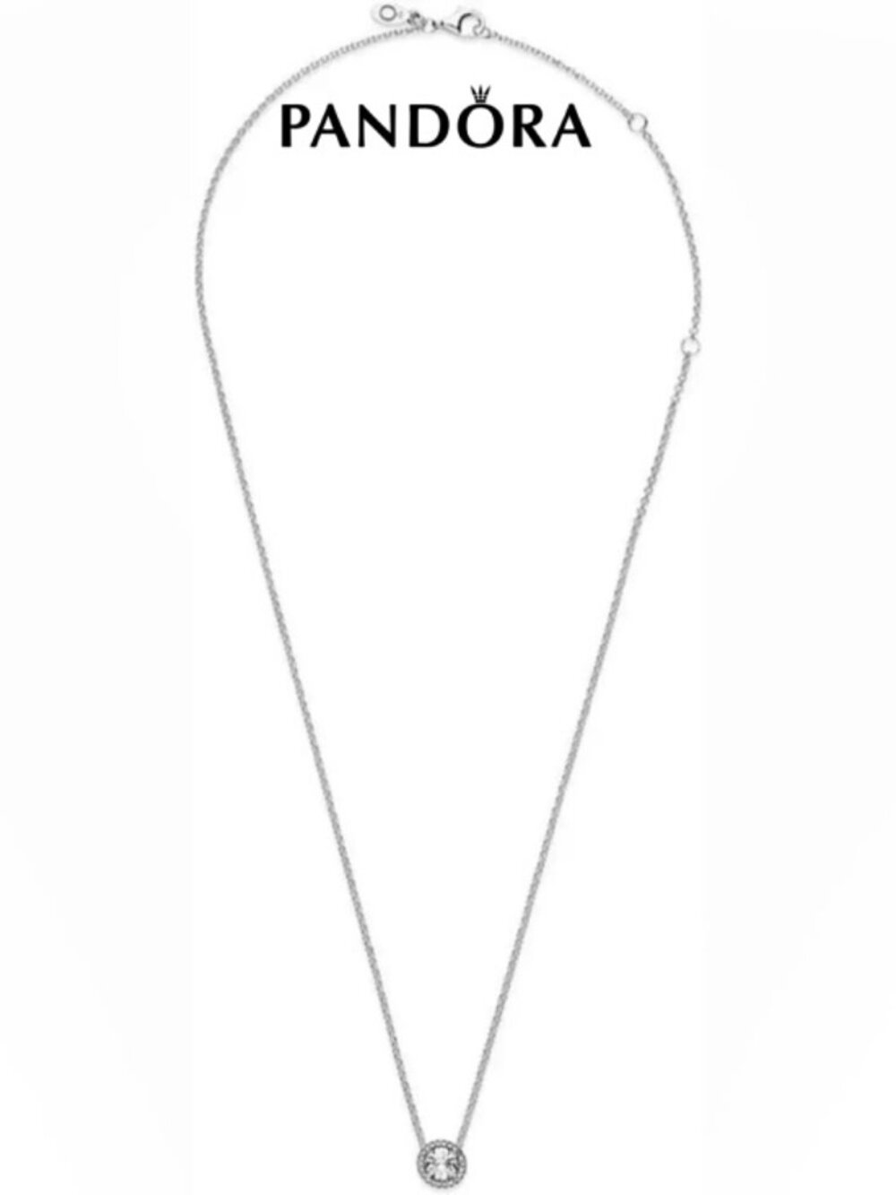 Pandora Silver Solitaire Pendant Necklace - Silver